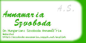 annamaria szvoboda business card